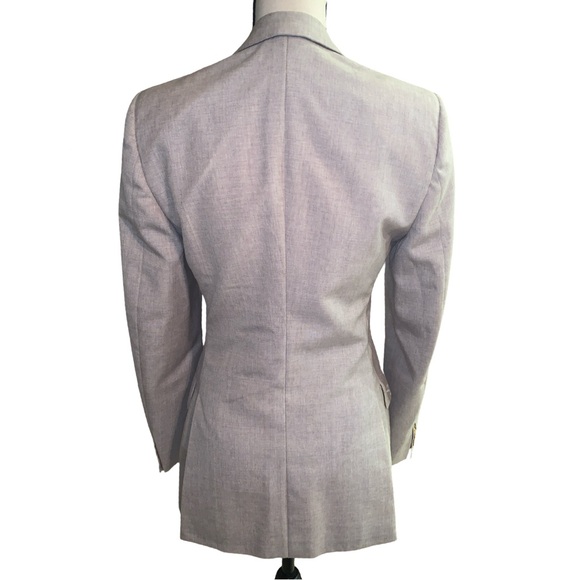 Vintage Yves Saint Laurent Grodins Blazer Taupe Designer Sport Coat Neutral - Picture 2 of 7